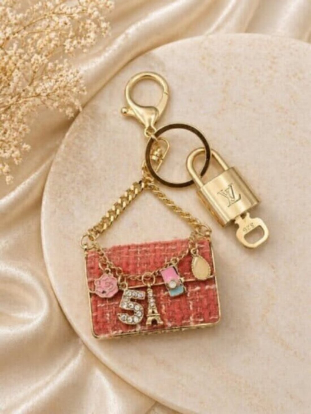 Authentic LV Gold Padlock 🔒 Unbranded Bag Keychain Charm for Louis Vuitton Bags